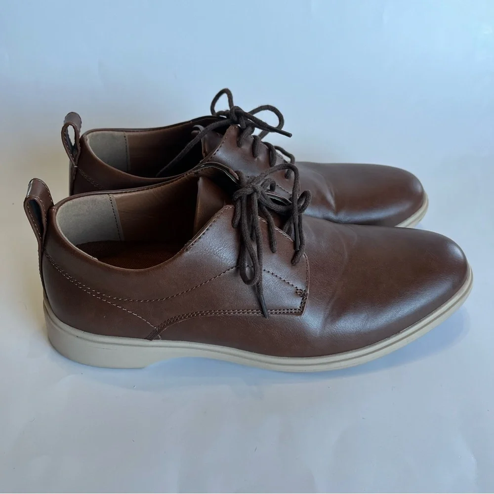 Deer Stags Men's 9 Lisbon Brown Supro Sock Dress‎ Oxford Comfort Shoes
